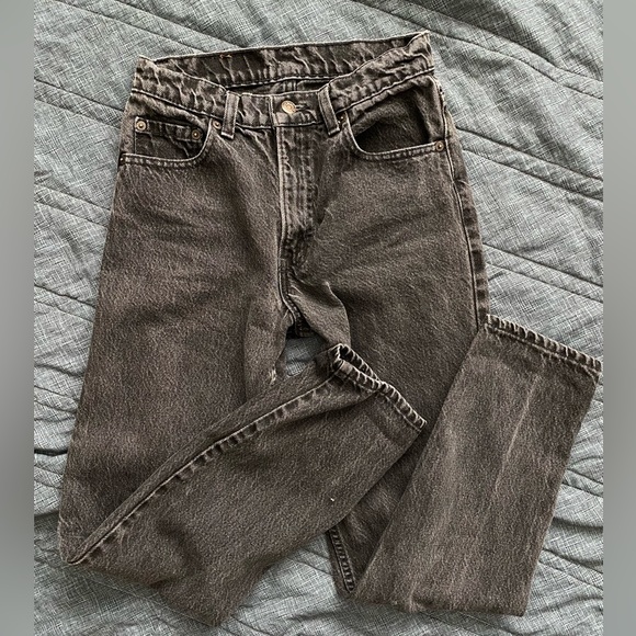 Vintage Levi’s 550 W28 L30 Washed Black High Rise Tapered Women - Picture 2 of 15